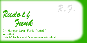 rudolf funk business card